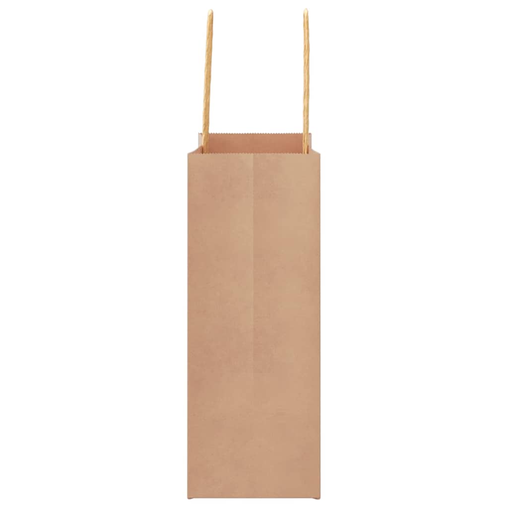 Bolsas de Papel HKH 50 Unidades con Asas - Marrón - 18x8x22 cm