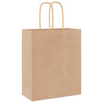 Bolsas de Papel HKH 50 Unidades con Asas - Marrón - 18x8x22 cm