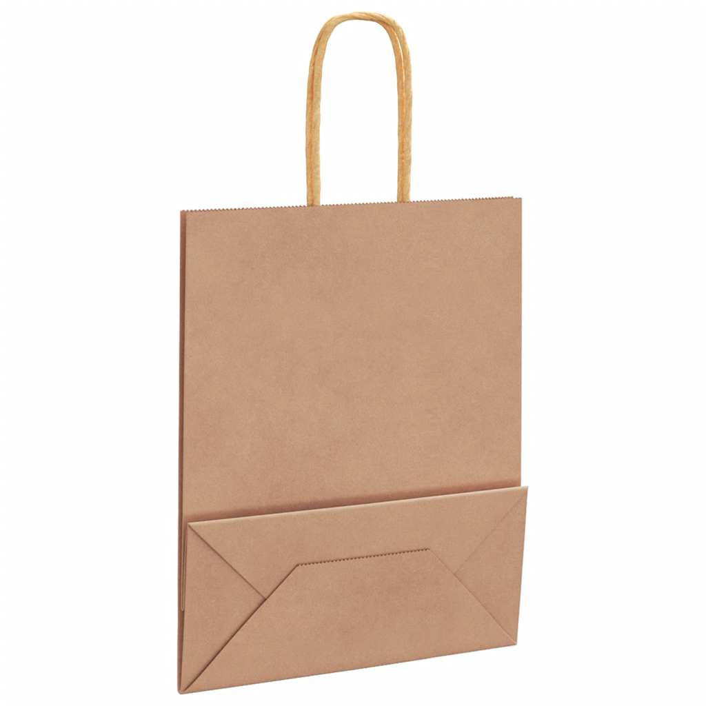 Bolsas de Papel HKH 50 Unidades con Asas - Marrón - 18x8x22 cm
