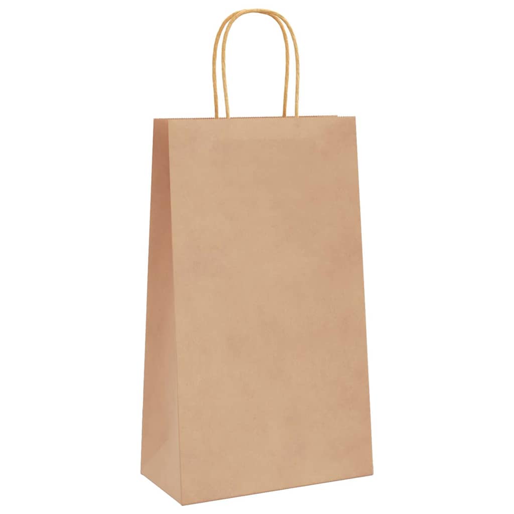 Bolsas de Papel HKH 50 Unidades con Asas - Marrón - 21x11x36 cm