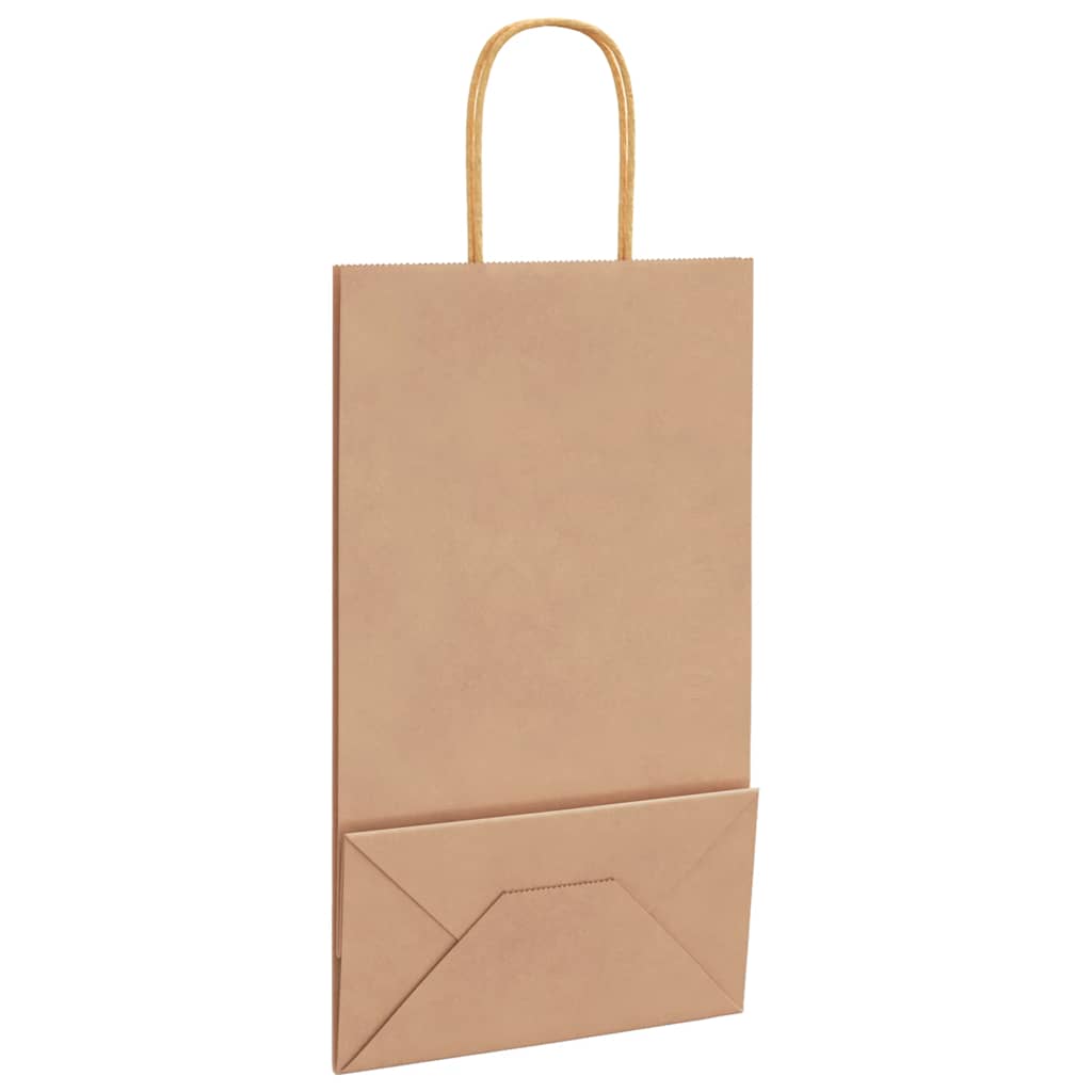 Bolsas de Papel HKH 50 Unidades con Asas - Marrón - 21x11x36 cm