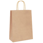 HKH Bolsas de papel 50 unidades con asas - Marrón - 26x12x35 cm