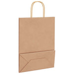 HKH Bolsas de papel 50 unidades con asas - Marrón - 26x12x35 cm