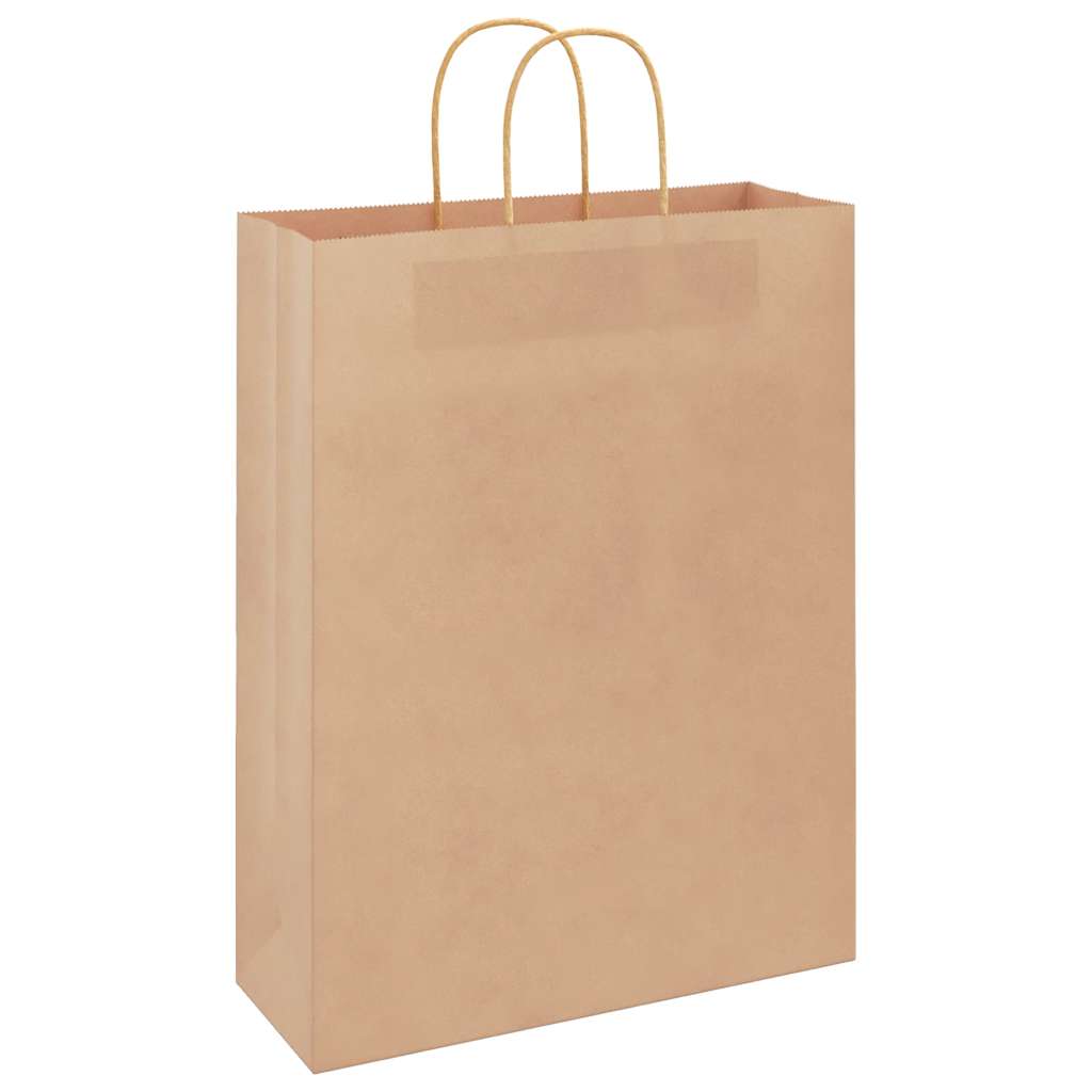 HKH Bolsas de Papel 50 Unidades con Asas - Marrón - 32x12x42 cm