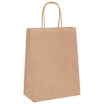 HKH Sacos de Papel 250 Unidades com Alças - Castanho - 21x11x28 cm