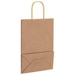 HKH Sacos de Papel 250 Unidades com Alças - Castanho - 21x11x31 cm