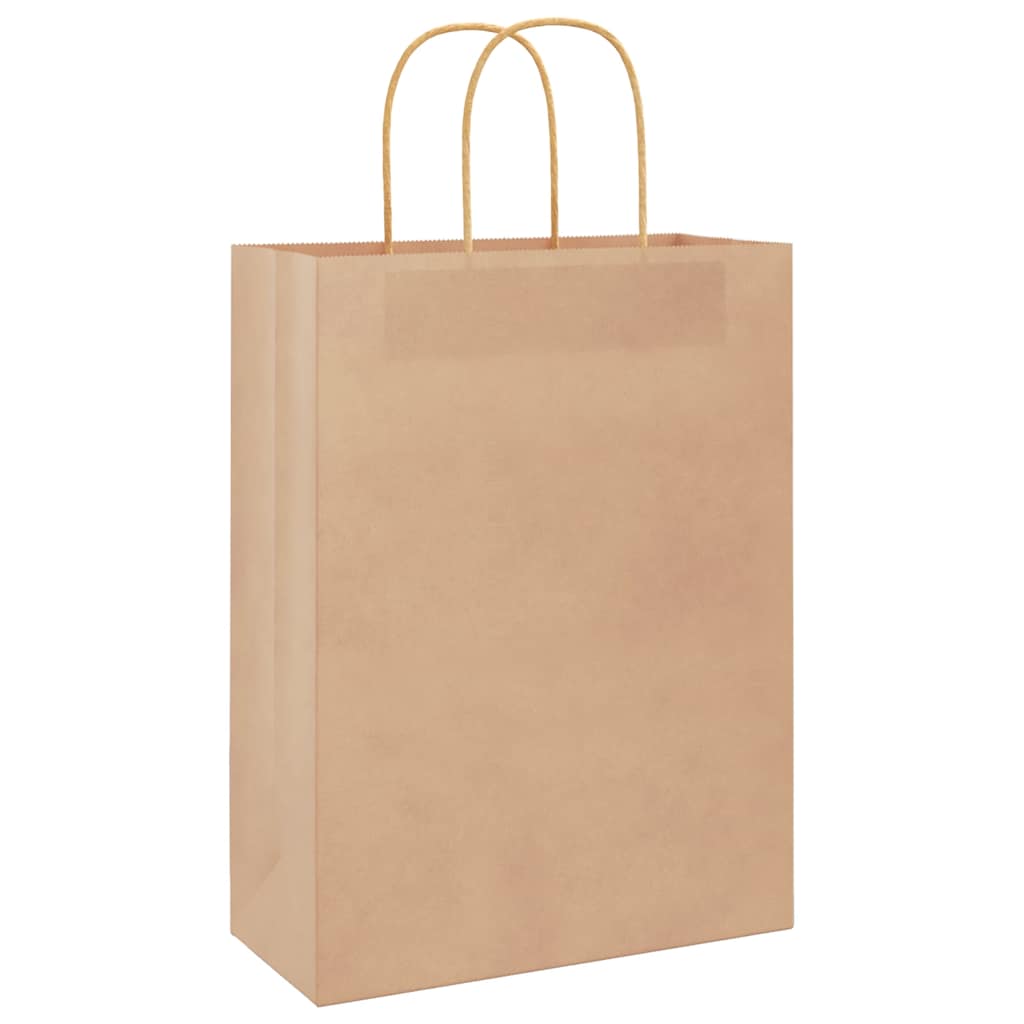 HKH Sacos de Papel 250 Unidades com Alças - Castanho - 26x12x35 cm