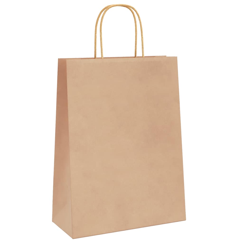 HKH Sacos de Papel 250 Unidades com Alças - Castanho - 26x12x35 cm