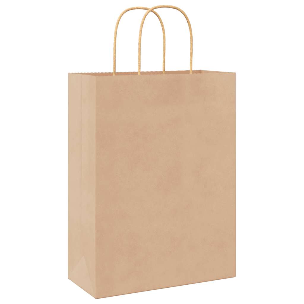 HKH Sacos de Papel 250 Unidades com Alças - Castanho - 26x12x35 cm