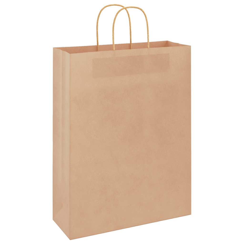 HKH Sacos de Papel 250 Unidades com Alças - Castanho - 32x12x42 cm