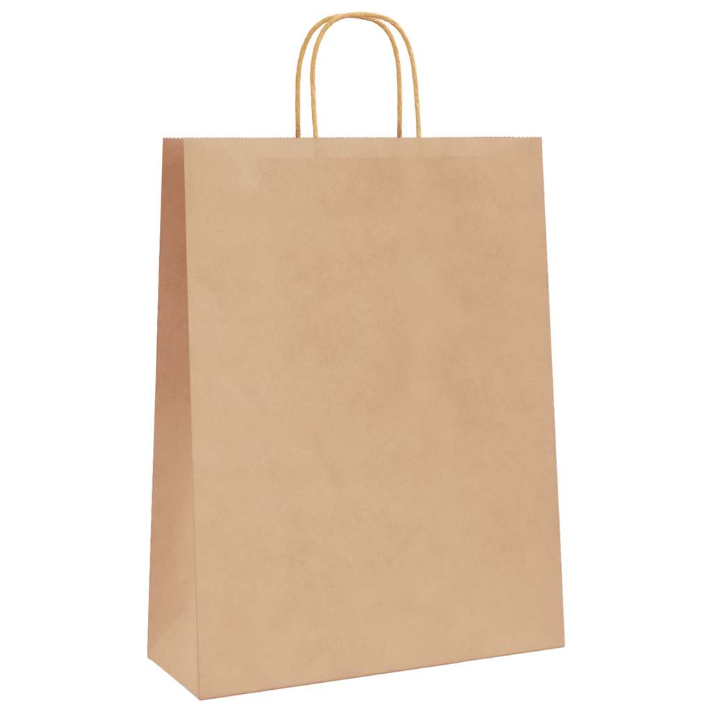 HKH Sacos de Papel 250 Unidades com Alças - Castanho - 32x12x42 cm
