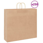 HKH Sacos de Papel 250 Unidades com Alças - Castanho - 54x15x49 cm