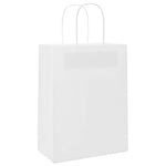 HKH Bolsas de Papel 50 Unidades con Asas - Blanco - 21x11x28 cm