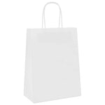 HKH Bolsas de Papel 50 Unidades con Asas - Blanco - 21x11x28 cm