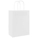 HKH Bolsas de Papel 50 Unidades con Asas - Blanco - 21x11x28 cm