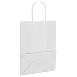 HKH Bolsas de Papel 50 Unidades con Asas - Blanco - 21x11x28 cm
