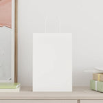 HKH Bolsas de Papel 50 Unidades con Asas - Blanco - 21x11x31 cm