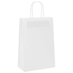 HKH Bolsas de Papel 50 Unidades con Asas - Blanco - 21x11x31 cm
