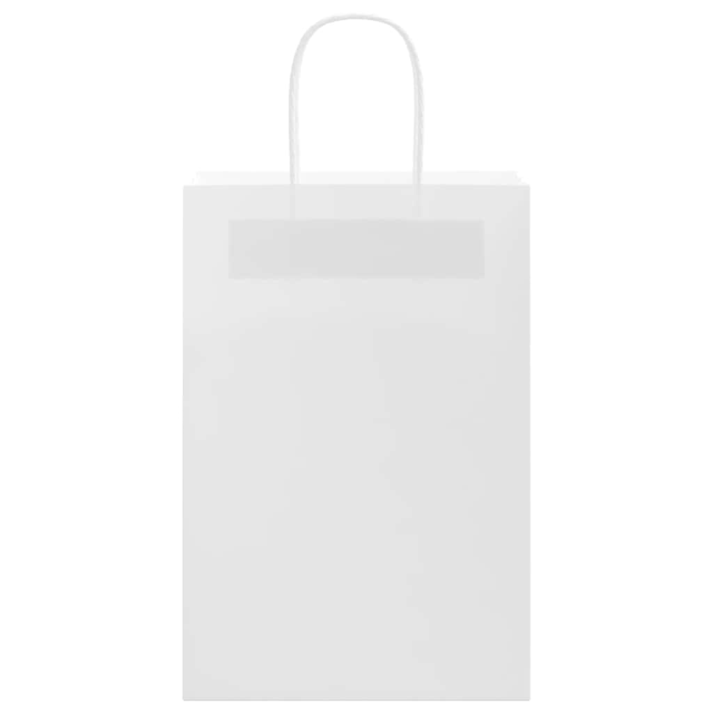 HKH Bolsas de Papel 50 Unidades con Asas - Blanco - 21x11x31 cm