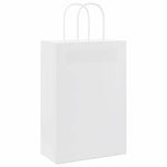 HKH Bolsas de Papel 50 Unidades con Asas - Blanco - 21x11x31 cm