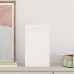HKH Bolsas de papel 50 unidades con asas - Blanco - 21x11x36 cm