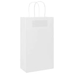 HKH Bolsas de papel 50 unidades con asas - Blanco - 21x11x36 cm