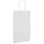 HKH Bolsas de papel 50 unidades con asas - Blanco - 21x11x36 cm