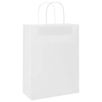 HKH Sacos de Papel 50 Unidades com Alças - Branco - 26x12x35 cm