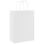 HKH Sacos de Papel 50 Unidades com Alças - Branco - 26x12x35 cm