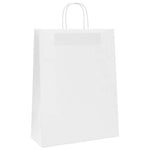 HKH Bolsas de Papel 50 Unidades con Asas - Blanco - 32x12x42 cm