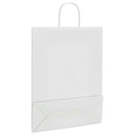 HKH Bolsas de Papel 50 Unidades con Asas - Blanco - 32x12x42 cm