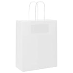 HKH Sacos de Papel 250 Unidades com Alças - Branco - 18x8x22 cm