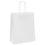 HKH Sacos de Papel 250 Unidades com Alças - Branco - 18x8x22 cm