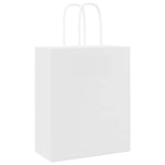 HKH Sacos de Papel 250 Unidades com Alças - Branco - 18x8x22 cm