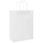 HKH Sacos de Papel 250 Unidades com Alças - Branco - 26x12x35 cm
