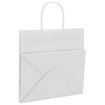 HKH Sacos de Papel 250 Unidades com Alças - Branco - 26x17x25 cm