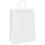 HKH Bolsas de Papel 250 Unidades con Asas - Blanco - 32x12x42 cm