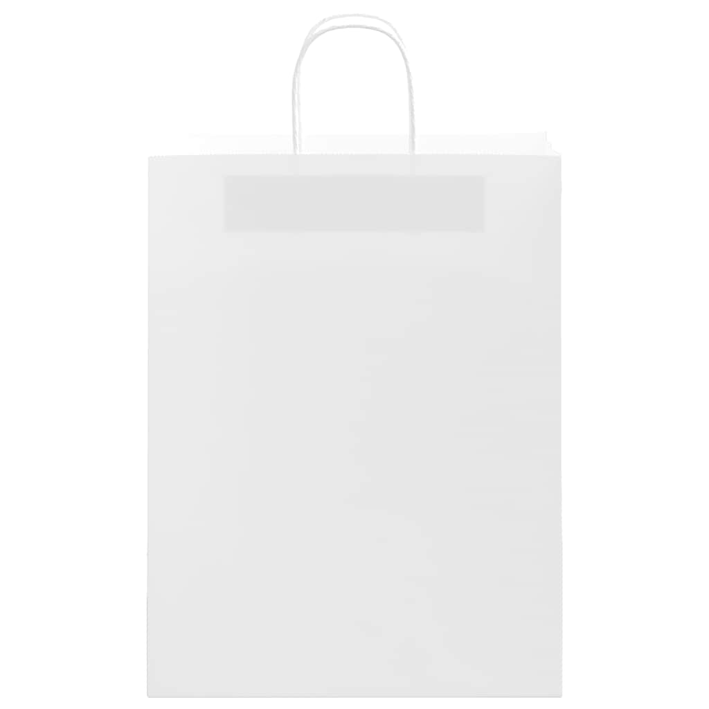 HKH Bolsas de Papel 250 Unidades con Asas - Blanco - 32x12x42 cm