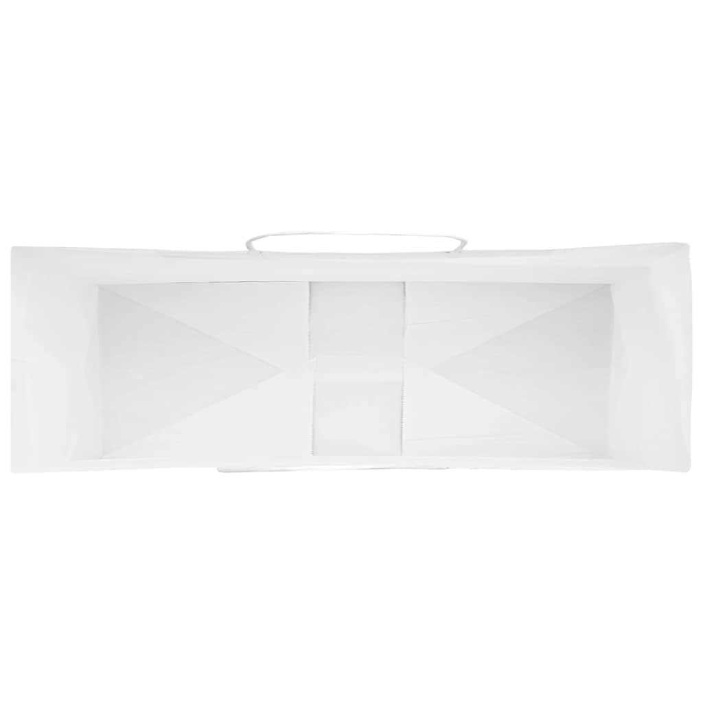 HKH Bolsas de Papel 250 Unidades con Asas - Blanco - 32x12x42 cm