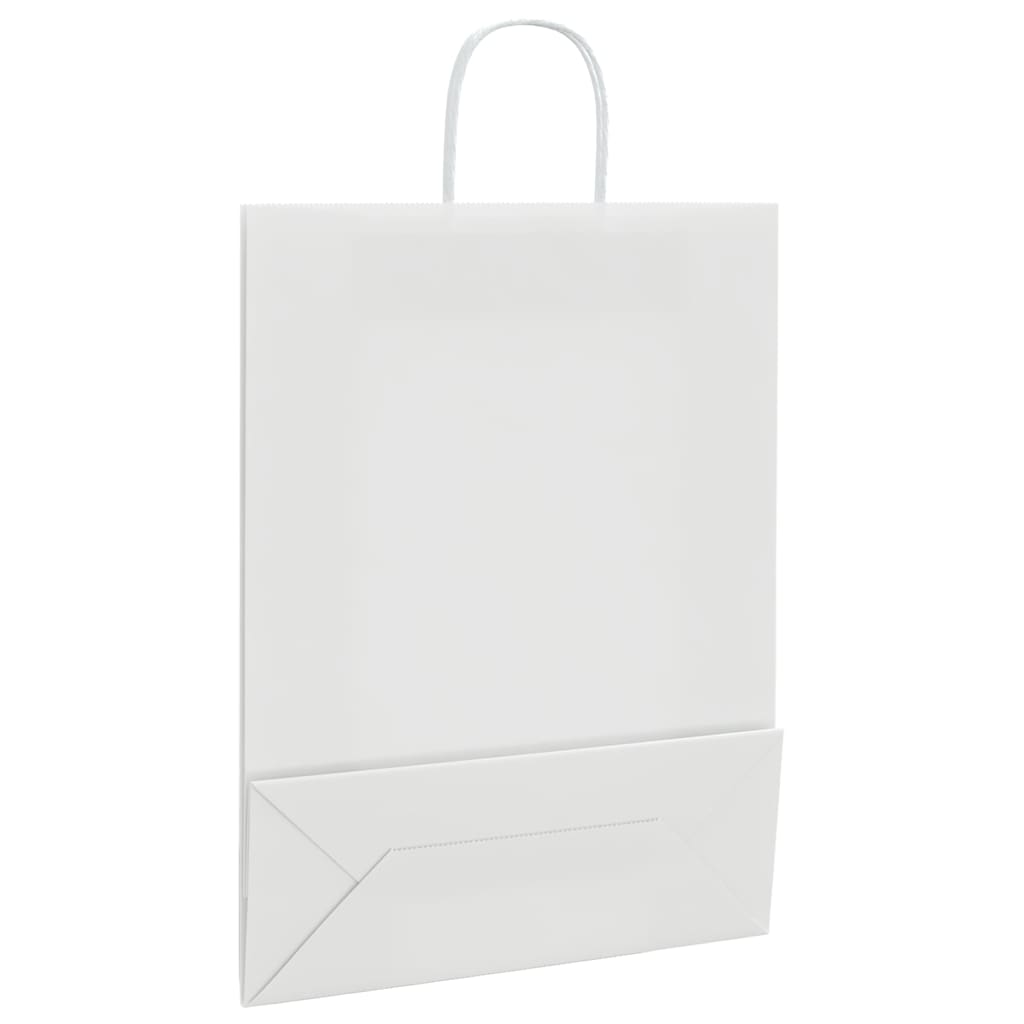 HKH Bolsas de Papel 250 Unidades con Asas - Blanco - 32x12x42 cm