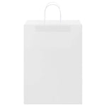 HKH Sacos de Papel 250 Unidades com Alças - Branco - 32x17x44 cm