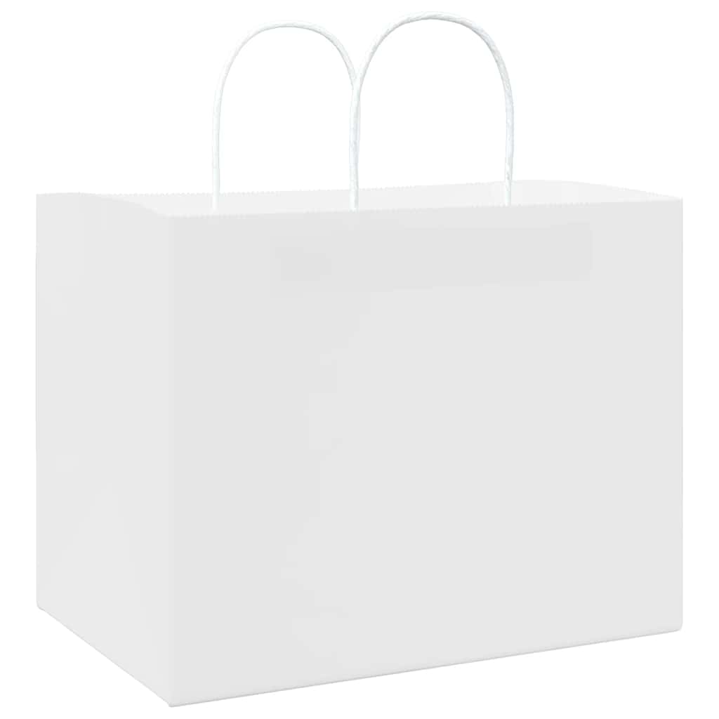 HKH Sacos de Papel 250 Unidades com Alças - Branco - 32x22x24 cm