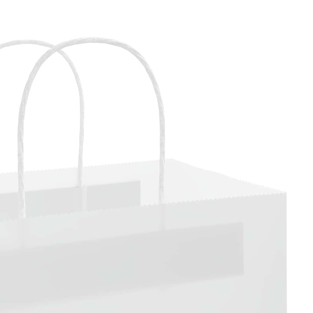 HKH Sacos de Papel 250 Unidades com Alças - Branco - 32x22x24 cm