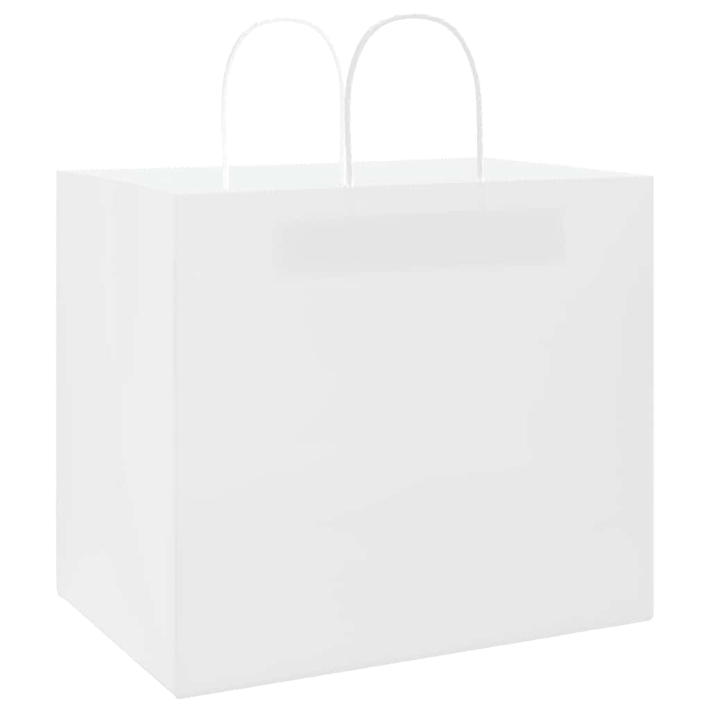 HKH Sacos de Papel 250 Unidades com Alças - Branco - 32x22x28 cm
