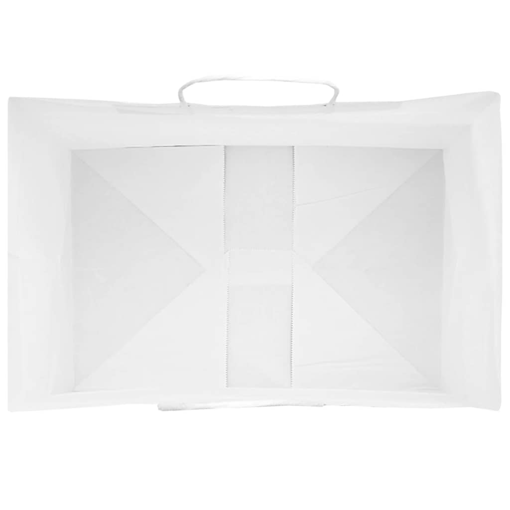 HKH Sacos de Papel 250 Unidades com Alças - Branco - 32x22x28 cm