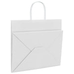 HKH Sacos de Papel 250 Unidades com Alças - Branco - 32x22x28 cm