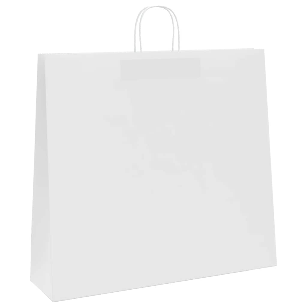 HKH Sacos de Papel 250 Unidades com Alças - Branco - 54x15x49 cm