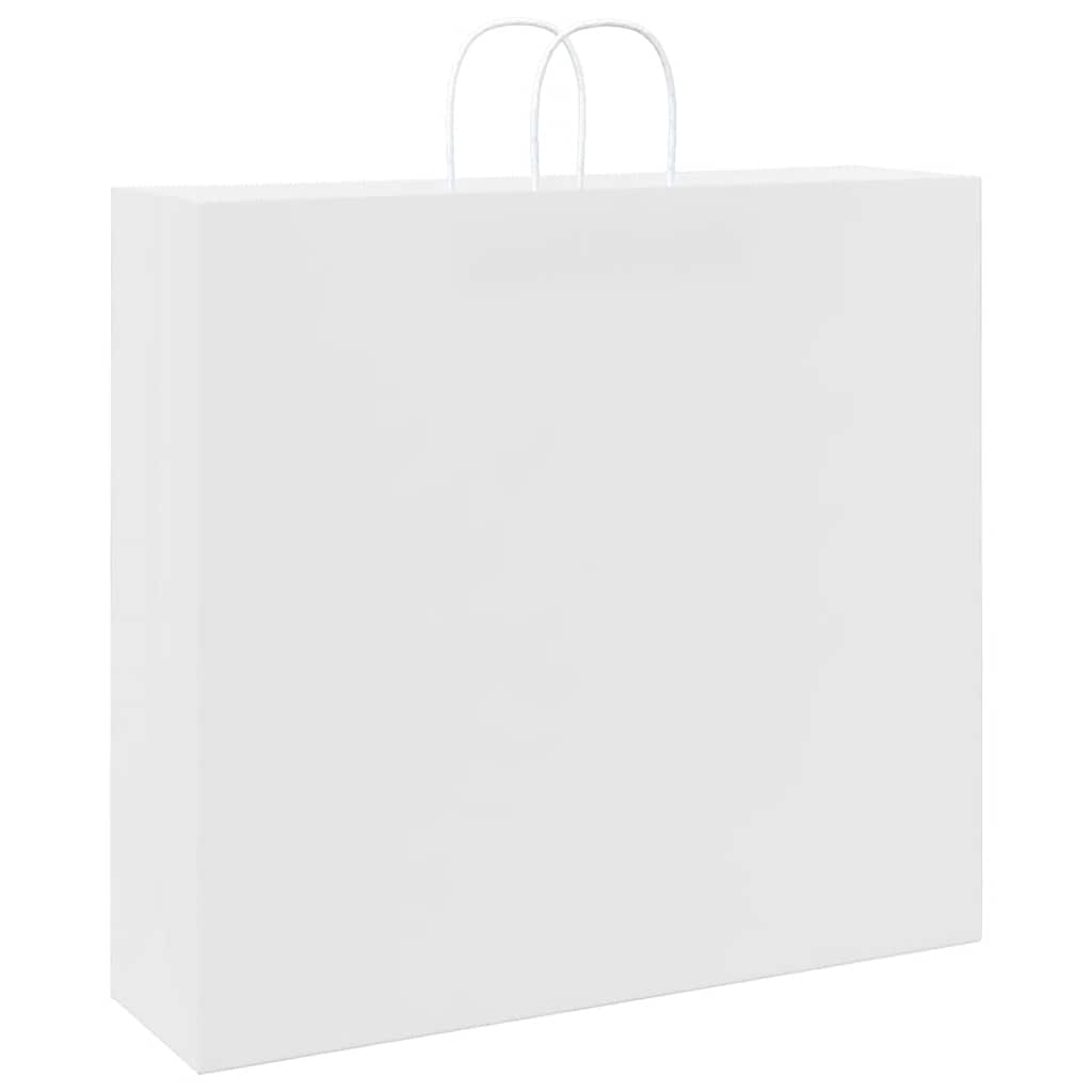 HKH Sacos de Papel 250 Unidades com Alças - Branco - 54x15x49 cm