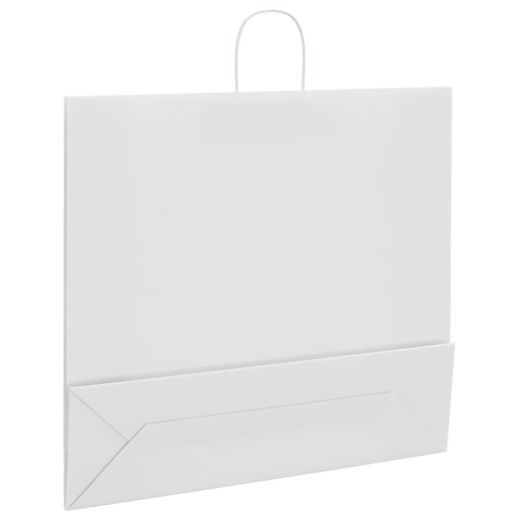 HKH Sacos de Papel 250 Unidades com Alças - Branco - 54x15x49 cm