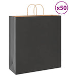 HKH Sacos de Papel 50 Unidades com Alças - Preto - 45x17x48 cm